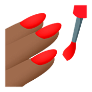 💅🏾 Emoji Pintarse Las Uñas: Tono De Piel Oscuro Medio en JoyPixels 5.0.