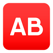 🆎 Emoji Großbuchstaben AB in rotem Quadrat JoyPixels 5.0.