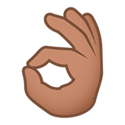 👌🏽 Emoji Sinal De Ok: Pele Morena na JoyPixels 5.0.