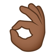 👌🏾 Emoji Sinal De Ok: Pele Morena Escura na JoyPixels 5.0.