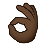 👌🏿 Emoji Señal De Aprobación Con La Mano: Tono De Piel Oscuro en JoyPixels 5.0.