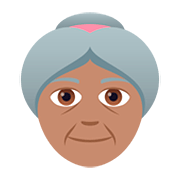 Émoji 👵🏽 Femme âgée : Peau Légèrement Mate sur JoyPixels 5.0.