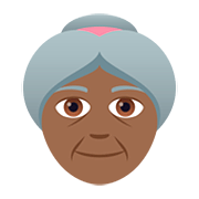 Emoji 👵🏾 Donna Anziana: Carnagione Abbastanza Scura su JoyPixels 5.0.