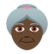 👵🏿 Emoji ältere Frau: dunkle Hautfarbe JoyPixels 5.0.