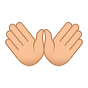 👐🏼 Emoji Mãos Abertas: Pele Morena Clara na JoyPixels 5.0.