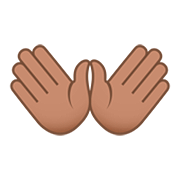 👐🏽 Emoji Manos Abiertas: Tono De Piel Medio en JoyPixels 5.0.