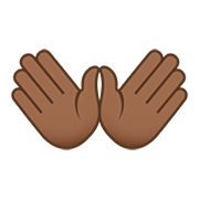 👐🏾 Emoji Mãos Abertas: Pele Morena Escura na JoyPixels 5.0.