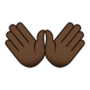 👐🏿 Emoji Mãos Abertas: Pele Escura na JoyPixels 5.0.