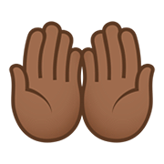 🤲🏾 Emoji Palmas Hacia Arriba Juntas: Tono De Piel Oscuro Medio en JoyPixels 5.0.