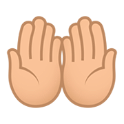 🤲🏼 Emoji Palmas Unidas Para Cima: Pele Morena Clara na JoyPixels 5.0.