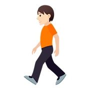 🚶🏻 Emoji Fußgänger(in): helle Hautfarbe JoyPixels 5.0.
