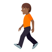 🚶🏾 Emoji Persona Caminando: Tono De Piel Oscuro Medio en JoyPixels 5.0.