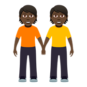🧑🏿‍🤝‍🧑🏿 Emoji Pessoas De Mãos Dadas: Pele Escura na JoyPixels 5.0.
