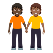 🧑🏿‍🤝‍🧑🏾 Emoji sich an den Händen haltende Personen: dunkle Hautfarbe, mitteldunkle Hautfarbe JoyPixels 5.0.