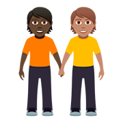 🧑🏿‍🤝‍🧑🏽 Emoji Pessoas De Mãos Dadas: Pele Escura E Pele Morena na JoyPixels 5.0.