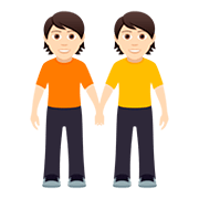 Emoji 🧑🏻‍🤝‍🧑🏻 Persone Che Si Tengono Per Mano: Carnagione Chiara su JoyPixels 5.0.