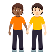 🧑🏾‍🤝‍🧑🏻 Emoji sich an den Händen haltende Personen: mitteldunkle Hautfarbe, helle Hautfarbe JoyPixels 5.0.