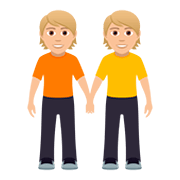 🧑🏼‍🤝‍🧑🏼 Emoji sich an den Händen haltende Personen: mittelhelle Hautfarbe JoyPixels 5.0.
