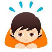 🙇🏻 Emoji sich verbeugende Person: helle Hautfarbe JoyPixels 5.0.