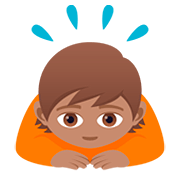 Emoji 🙇🏽 Persona Che Fa Un Inchino Profondo: Carnagione Olivastra su JoyPixels 5.0.