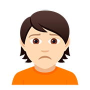 Émoji 🙍🏻 Personne Fronçant Les Sourcils : Peau Claire sur JoyPixels 5.0.