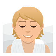 🧖🏼 Emoji Person in Dampfsauna: mittelhelle Hautfarbe JoyPixels 5.0.