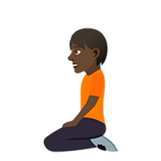 🧎🏿 Emoji kniende Person: dunkle Hautfarbe JoyPixels 5.0.