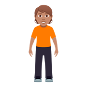 🧍🏽 Emoji Persona De Pie: Tono De Piel Medio en JoyPixels 5.0.