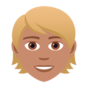 👱🏽 Emoji Persona Adulta Rubia: Tono De Piel Medio en JoyPixels 5.0.