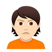 Émoji 🙎🏻 Personne Qui Boude : Peau Claire sur JoyPixels 5.0.