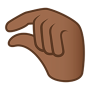 🤏🏾 Emoji Mão Beliscando: Pele Morena Escura na JoyPixels 5.0.