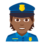 👮🏾 Emoji Polizist(in): mitteldunkle Hautfarbe JoyPixels 5.0.