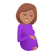 🤰🏽 Emoji schwangere Frau: mittlere Hautfarbe JoyPixels 5.0.