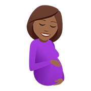🤰🏾 Emoji schwangere Frau: mitteldunkle Hautfarbe JoyPixels 5.0.