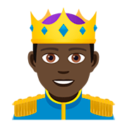 🤴🏿 Emoji Prinz: dunkle Hautfarbe JoyPixels 5.0.
