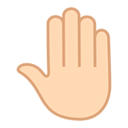 🤚🏻 Emoji erhobene Hand von hinten: helle Hautfarbe JoyPixels 5.0.