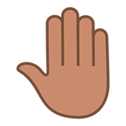 🤚🏽 Emoji Dorso Da Mão Levantado: Pele Morena na JoyPixels 5.0.