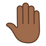 Emoji 🤚🏾 Dorso Mano Alzata: Carnagione Abbastanza Scura su JoyPixels 5.0.