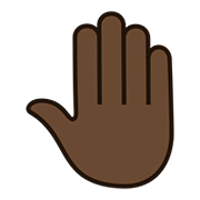 Emoji 🤚🏿 Dorso Mano Alzata: Carnagione Scura su JoyPixels 5.0.