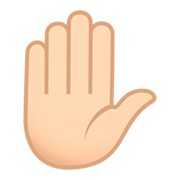 Emoji ✋🏻 Mano Alzata: Carnagione Chiara su JoyPixels 5.0.