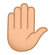 ✋🏼 Emoji Mano Levantada: Tono De Piel Claro Medio en JoyPixels 5.0.