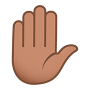 ✋🏽 Emoji Mão Levantada: Pele Morena na JoyPixels 5.0.