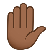 ✋🏾 Emoji Mão Levantada: Pele Morena Escura na JoyPixels 5.0.