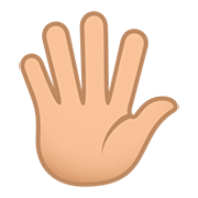 🖐🏼 Emoji Hand mit gespreizten Fingern: mittelhelle Hautfarbe JoyPixels 5.0.
