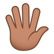 🖐🏽 Emoji Mano Abierta: Tono De Piel Medio en JoyPixels 5.0.