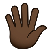 🖐🏿 Emoji Hand mit gespreizten Fingern: dunkle Hautfarbe JoyPixels 5.0.