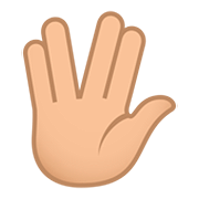 🖖🏼 Emoji vulkanischer Gruß: mittelhelle Hautfarbe JoyPixels 5.0.