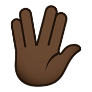 🖖🏿 Emoji vulkanischer Gruß: dunkle Hautfarbe JoyPixels 5.0.