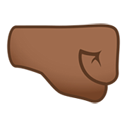 🤜🏾 Emoji Punho Direito: Pele Morena Escura na JoyPixels 5.0.