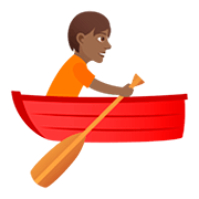 🚣🏾 Emoji Persona Remando En Un Bote: Tono De Piel Oscuro Medio en JoyPixels 5.0.